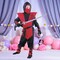 Ninja Complete Red Costume for Kids with Mask and Full Warrior Set